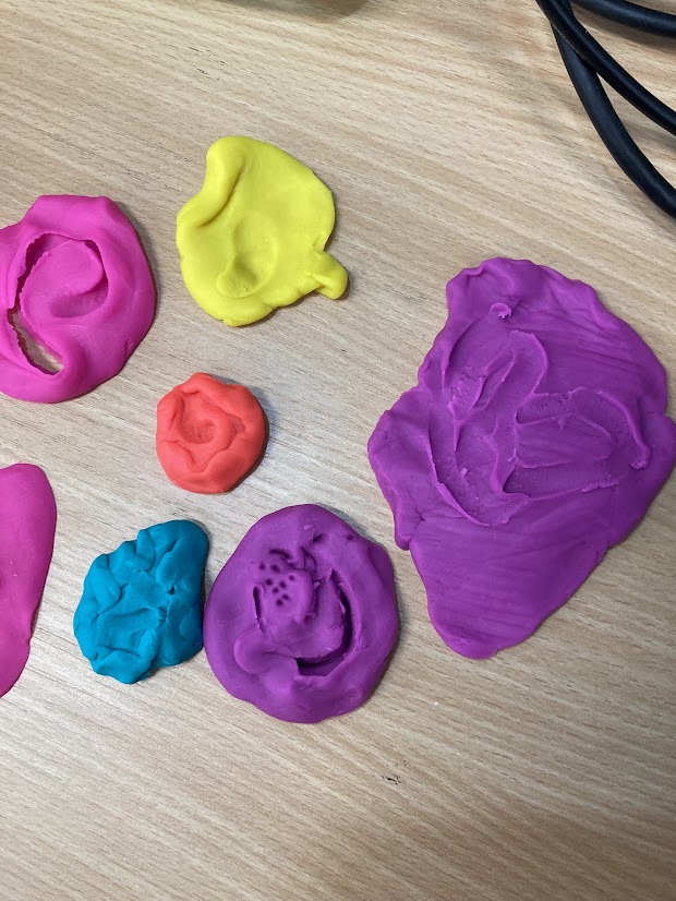 Making ear models using play doh